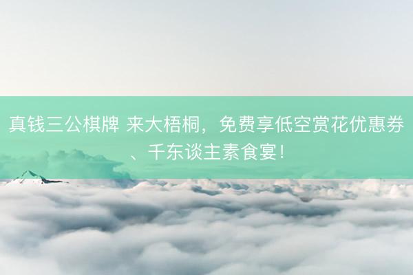 真钱三公棋牌 来大梧桐，免费享低空赏花优惠券、千东谈主素食宴！