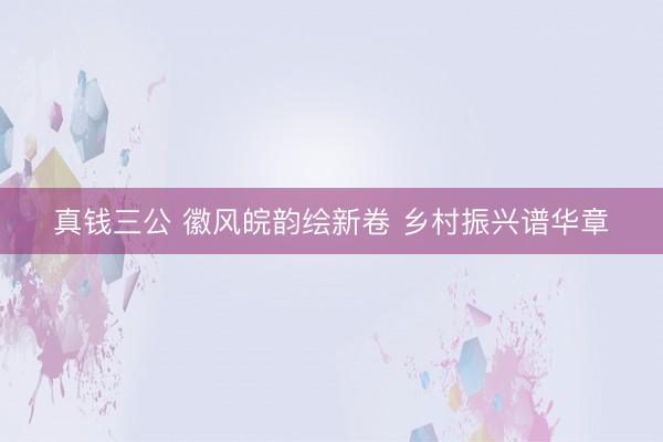真钱三公 徽风皖韵绘新卷 乡村振兴谱华章